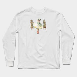 TITILEIN Ballerina dancing with Tigers Drawing Long Sleeve T-Shirt